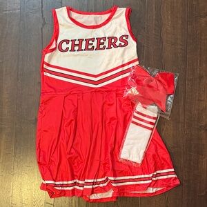 Amazon Red and White "CHEERS" Cheerleader Costume